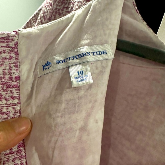 Southern Tide Paislee Radiant Orchid Textured Shift Dress – Size 10 - Picture 5 of 9